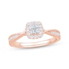 Thumbnail Image 0 of Princess-Cut Diamond Quad Halo Engagement Ring 1/3 ct tw 10K Rose Gold