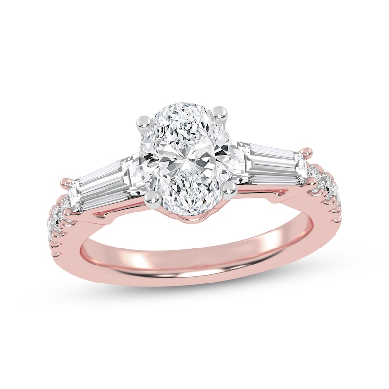 Main Image 1 of Lab-Grown Diamonds by KAY Oval-Cut Engagement Ring 1-3/4 ct tw 14K Rose Gold