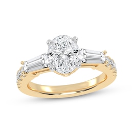 Now + Forever Lab-Grown Diamonds Oval-Cut Engagement Ring 1-3/4 ct tw 14K Yellow Gold