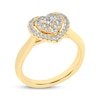 Thumbnail Image 2 of Princess & Round-Cut Multi-Diamond Center Heart-Shaped Halo Engagement Ring 1/2 ct tw 10K Yellow Gold