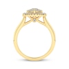 Thumbnail Image 4 of Princess & Round-Cut Multi-Diamond Center Heart-Shaped Halo Engagement Ring 1/2 ct tw 10K Yellow Gold