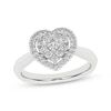 Thumbnail Image 1 of Princess & Round-Cut Multi-Diamond Heart-Shaped Halo Engagement Ring 1/2 ct tw 10K White Gold