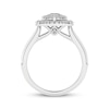 Thumbnail Image 4 of Princess & Round-Cut Multi-Diamond Heart-Shaped Halo Engagement Ring 1/2 ct tw 10K White Gold