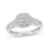 Thumbnail Image 1 of Now + Forever Round-Cut Diamond Cushion Halo Engagement Ring 1/2 ct tw 10K White Gold