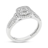 Thumbnail Image 2 of Round-Cut Diamond Cushion Halo Engagement Ring 1/2 ct tw 10K White Gold