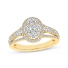 Thumbnail Image 1 of Multi-Diamond Center Oval Halo Engagement Ring 1 ct tw 14K Yellow Gold