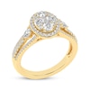 Thumbnail Image 2 of Multi-Diamond Center Oval Halo Engagement Ring 1 ct tw 14K Yellow Gold