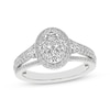 Thumbnail Image 1 of Multi-Diamond Center Oval Halo Engagement Ring 1 ct tw 14K White Gold