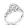 Thumbnail Image 2 of Multi-Diamond Center Oval Halo Engagement Ring 1 ct tw 14K White Gold