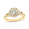 Thumbnail Image 1 of Multi-Diamond Center Halo Engagement Ring 1/2 ct tw 10K Yellow Gold