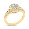 Thumbnail Image 2 of Multi-Diamond Center Halo Engagement Ring 1/2 ct tw 10K Yellow Gold