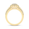 Thumbnail Image 4 of Multi-Diamond Center Halo Engagement Ring 1/2 ct tw 10K Yellow Gold