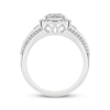 Thumbnail Image 4 of Multi-Diamond Center Halo Engagement Ring 1/2 ct tw 10K White Gold