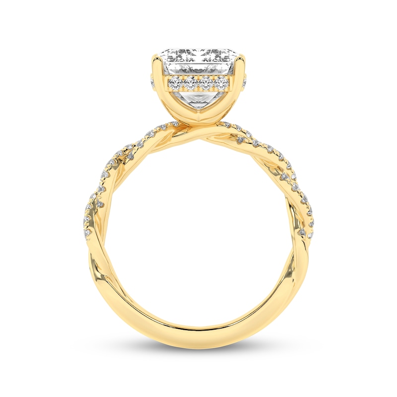 Main Image 4 of Now + Forever Lab-Grown Diamonds Emerald-Cut Engagement Ring 5-3/8 ct tw 14K Yellow Gold