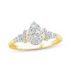 Thumbnail Image 0 of Multi-Diamond Center Pear-Shaped Engagement Ring 1/2 ct tw 10K Yellow Gold