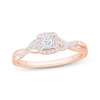 Thumbnail Image 1 of Now + Forever Round-Cut Diamond Cushion Halo Engagement Ring 1/4 ct tw 10K Two-Tone Gold