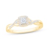 Thumbnail Image 0 of Round-Cut Diamond Cushion Halo Engagement Ring 1/4 ct tw 10K Two-Tone Gold