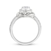 Thumbnail Image 2 of Multi-Diamond Center Oval Halo Engagement Ring 1/2 ct tw 14K White Gold