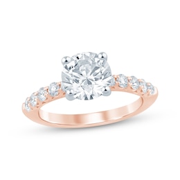 Now + Forever Lab-Grown Diamonds Round-Cut Engagement Ring 2-1/2 ct tw 14K Rose Gold