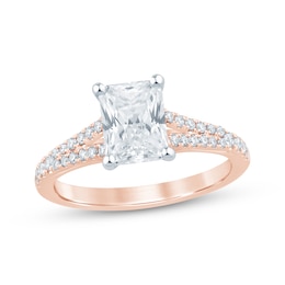 Now + Forever Lab-Grown Diamonds Radiant-Cut Engagement Ring 1-3/4 ct tw 14K Rose Gold