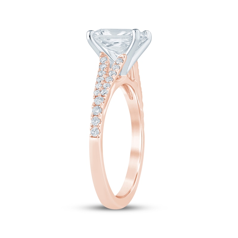 Main Image 2 of Lab-Grown Diamonds by KAY Radiant-Cut Engagement Ring 1-3/4 ct tw 14K Rose Gold