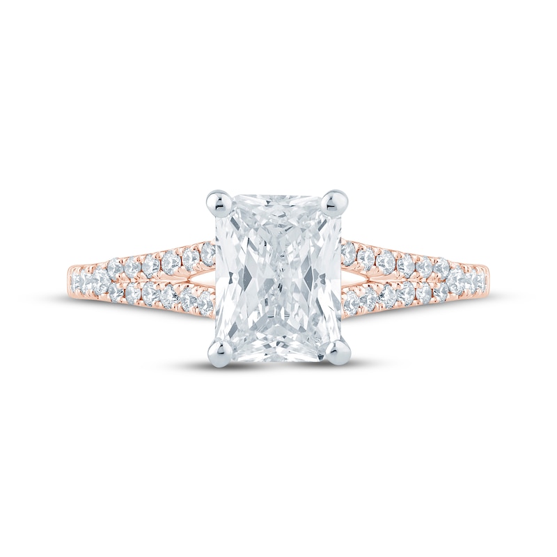 Main Image 3 of Lab-Grown Diamonds by KAY Radiant-Cut Engagement Ring 1-3/4 ct tw 14K Rose Gold