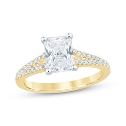 Now + Forever Lab-Grown Diamonds Radiant-Cut Engagement Ring 1-3/4 ct tw 14K Yellow Gold