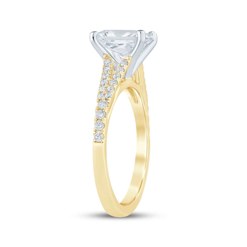 Main Image 2 of Lab-Grown Diamonds by KAY Radiant-Cut Engagement Ring 1-3/4 ct tw 14K Yellow Gold