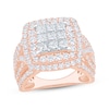 Thumbnail Image 1 of Princess-Cut Multi-Diamond Double Halo Engagement Ring 3 ct tw 10K Rose Gold