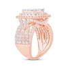 Thumbnail Image 2 of Princess-Cut Multi-Diamond Double Halo Engagement Ring 3 ct tw 10K Rose Gold