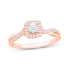 Thumbnail Image 1 of Round-Cut Diamond Halo Engagement Ring 1/4 ct tw 10K Two-Tone Gold