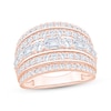 Thumbnail Image 1 of Lab-Grown Diamonds by KAY Round & Emerald-Cut Five-Row Anniversary Ring 2 ct tw 14K Rose Gold