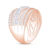 Thumbnail Image 2 of Lab-Grown Diamonds by KAY Round & Emerald-Cut Five-Row Anniversary Ring 2 ct tw 14K Rose Gold