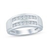 Thumbnail Image 1 of Lab-Grown Diamonds by KAY Men's Two-Row Wedding Band 1/2 ct tw 14K White Gold