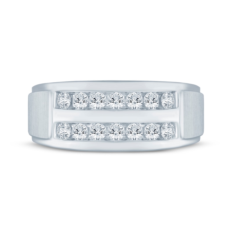 Main Image 3 of Lab-Grown Diamonds by KAY Men's Two-Row Wedding Band 1/2 ct tw 14K White Gold