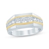 Thumbnail Image 1 of Now + Forever Lab-Grown Diamonds Men's Graduated Wedding Band 1 ct tw 14K Two-Tone Gold