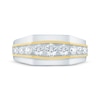 Thumbnail Image 3 of Now + Forever Lab-Grown Diamonds Men's Graduated Wedding Band 1 ct tw 14K Two-Tone Gold