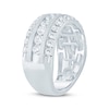 Thumbnail Image 1 of Lab-Created Diamonds by KAY Men's Three-Row Wedding Band 2 ct tw 14K White Gold