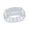 Thumbnail Image 1 of Lab-Grown Diamonds by KAY Men's Three-Row Collar Wedding Band 1-1/2 ct tw 14K White Gold