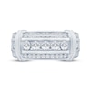 Thumbnail Image 3 of Lab-Grown Diamonds by KAY Men's Three-Row Collar Wedding Band 1-1/2 ct tw 14K White Gold