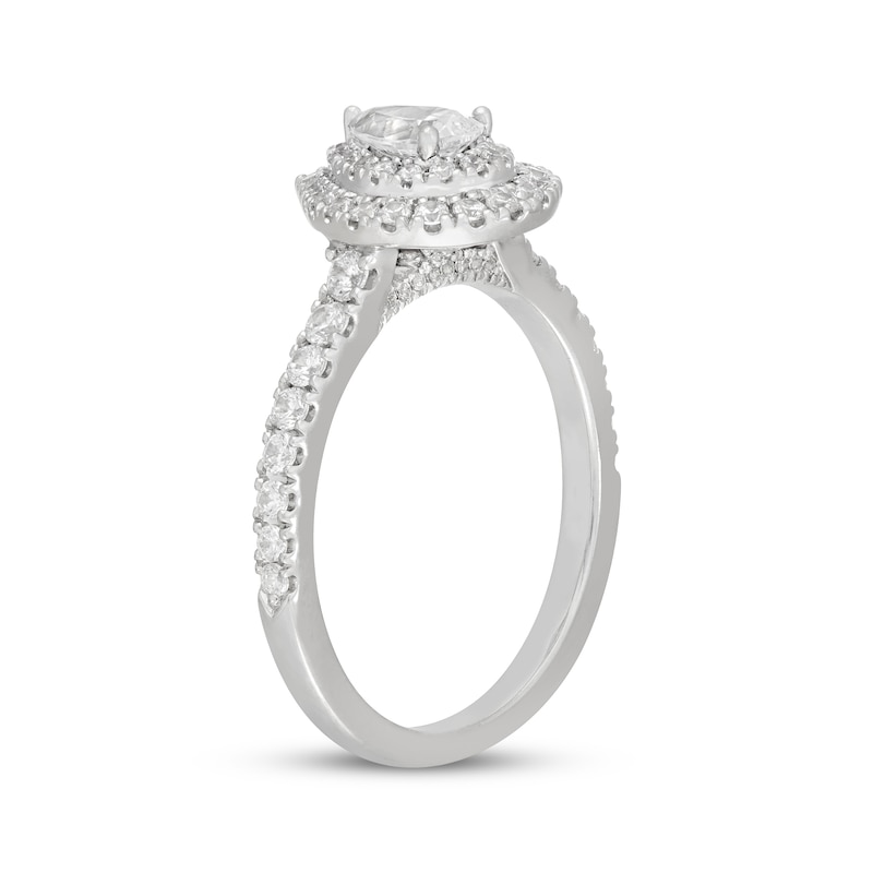 Main Image 2 of Neil Lane Pear-Shaped Diamond Double Halo Engagement Ring 7/8 ct tw 14K White Gold