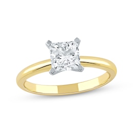 Lab-Grown Diamonds by KAY Princess-Cut Solitaire Engagement Ring 1-1/4 ct tw 14K Yellow Gold (I/SI2)