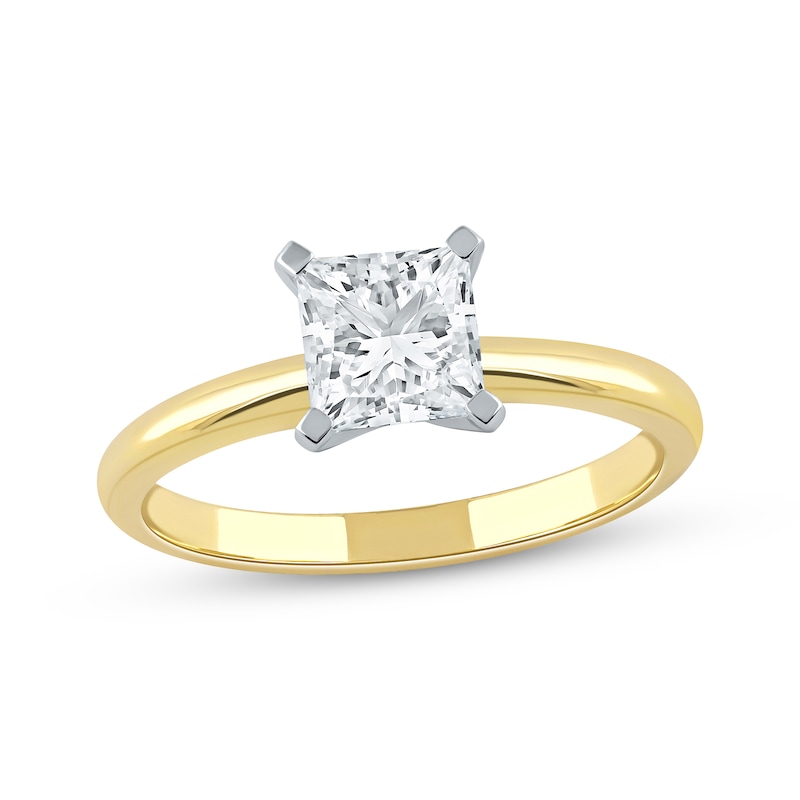 Main Image 1 of Lab-Grown Diamonds by KAY Princess-Cut Solitaire Engagement Ring 1-1/4 ct tw 14K Yellow Gold (I/SI2)