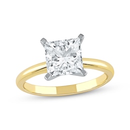 Lab-Grown Diamonds by KAY Princess-Cut Solitaire Engagement Ring 2-1/2 ct tw 14K Yellow Gold (I/SI2)