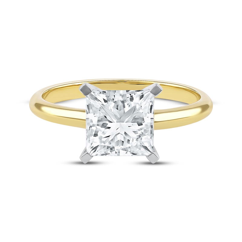 Main Image 3 of Lab-Grown Diamonds by KAY Princess-Cut Solitaire Engagement Ring 2-1/2 ct tw 14K Yellow Gold (I/SI2)