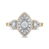 Thumbnail Image 3 of Multi-Diamond Double Halo Engagement Ring 5/8 ct tw 14K Yellow Gold