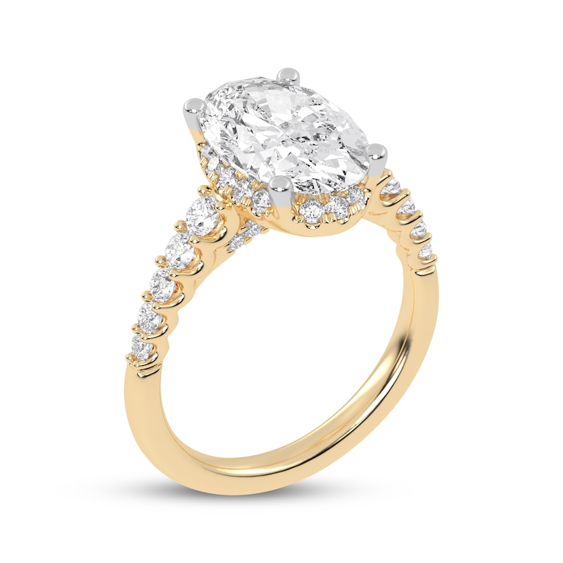 Lab-Grown Diamonds by KAY Oval-Cut Engagement Ring 3-1/2 ct tw 14K Yellow Gold