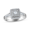 Thumbnail Image 1 of Princess-Cut Diamond Double Halo Engagement Ring 1/2 ct tw 14K White Gold