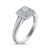 Thumbnail Image 2 of Princess-Cut Diamond Double Halo Engagement Ring 1/2 ct tw 14K White Gold