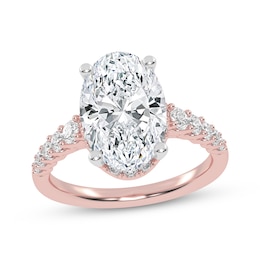 Lab-Grown Diamonds by KAY Oval-Cut Engagement Ring 3-1/2 ct tw 14K Rose Gold